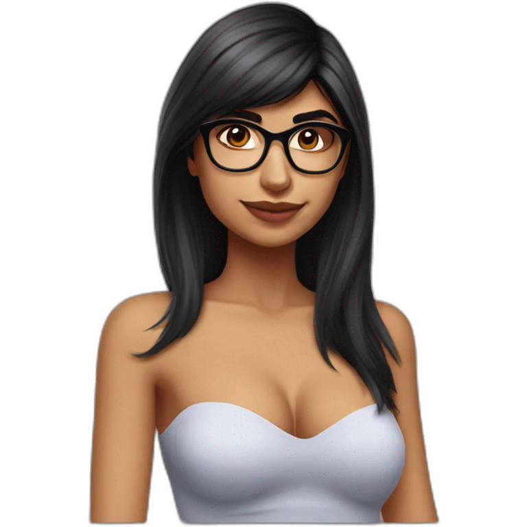 realistic mia khalifa with a strapless top emoji