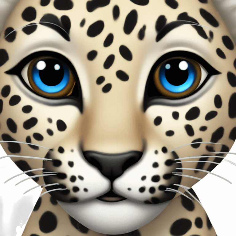 blue eyed girly leopard  emoji