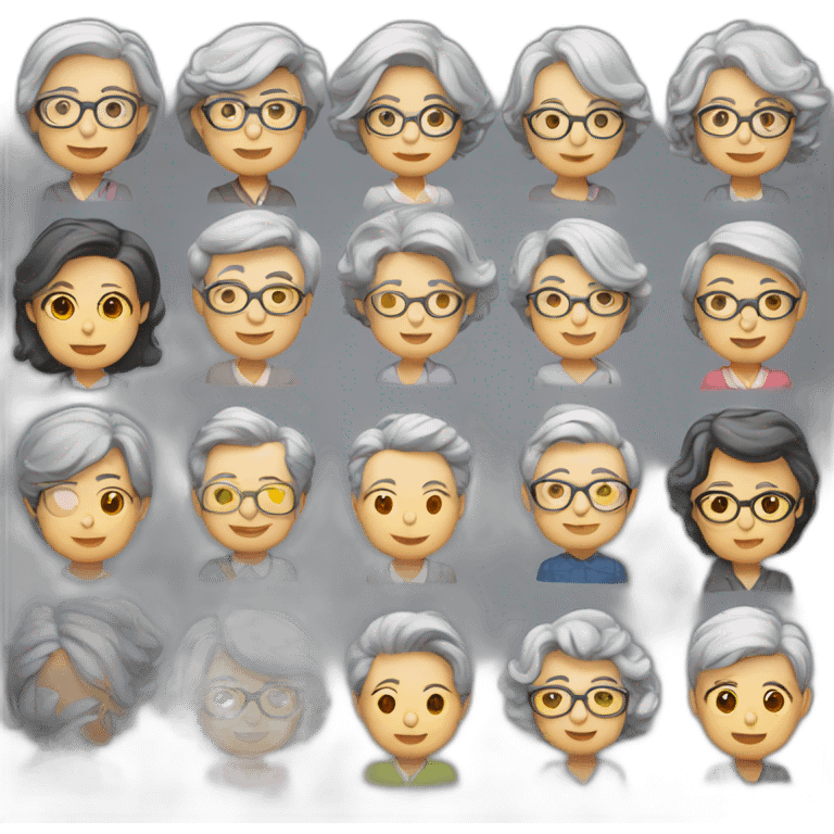 School reunion orientalwith grey hair teacher emoji