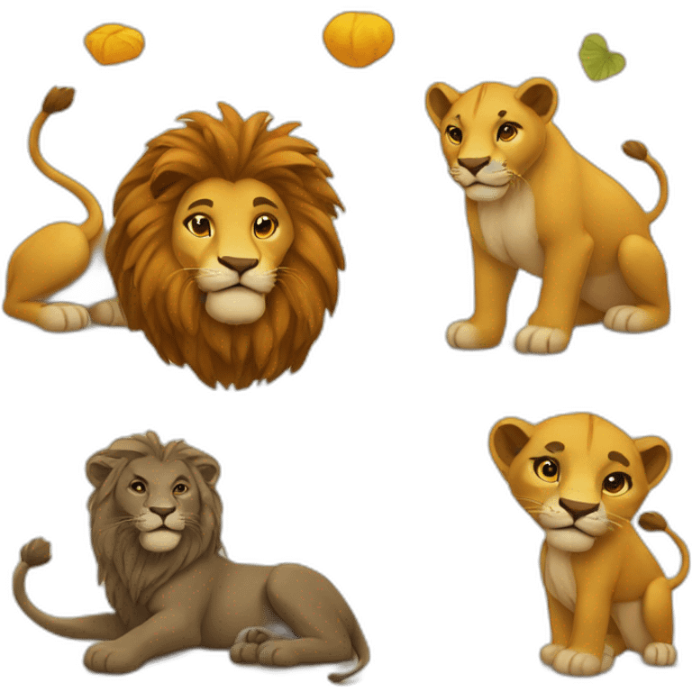 Cheta and lion friends emoji