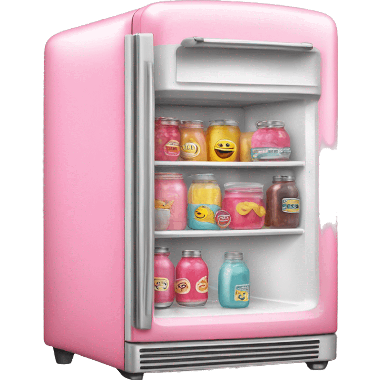 Realistic bubblegum pink vintage fridge emoji