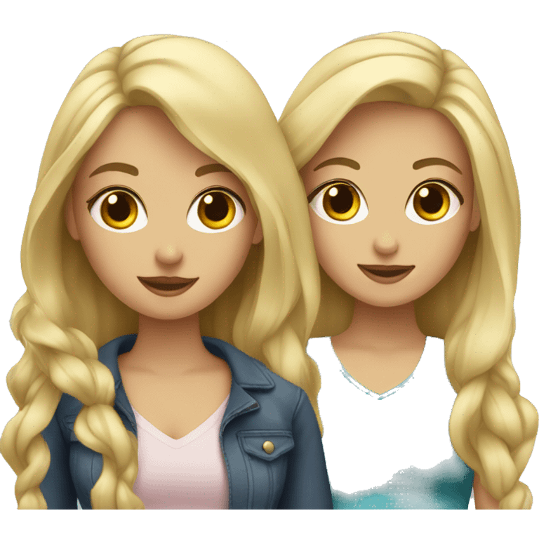 blonde and brunette girlfriends emoji