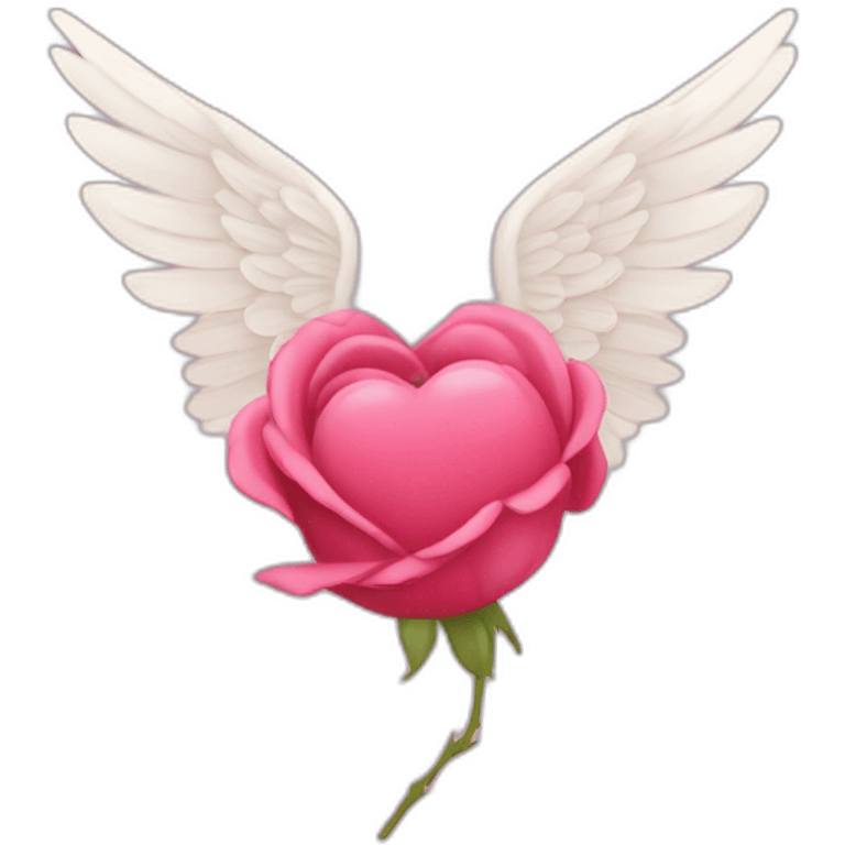 Un cœur rose avec des ailes d’ange emoji