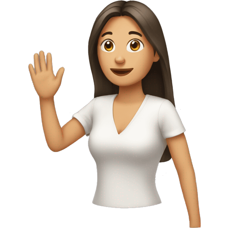 MUJER salundando con la mano emoji