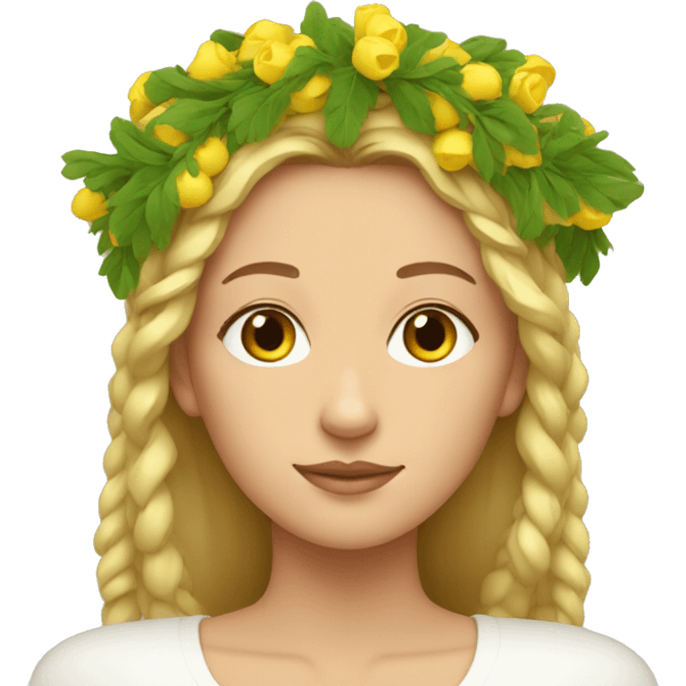 woman with ukrainian wreath on her head emoji