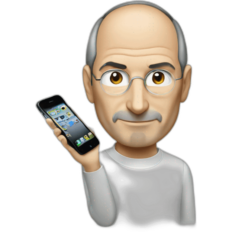 Steve Jobs con iphone emoji