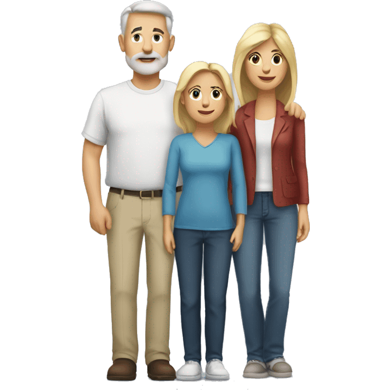 a loving white and blonde mother and father parent couple standing with the father's arm around the mother emoji