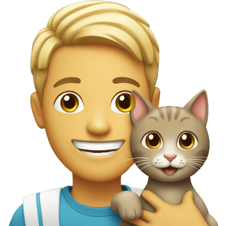 smiling person with cat emoji