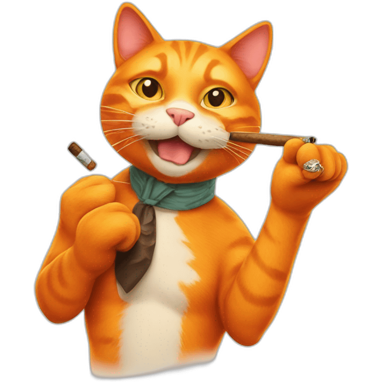 Orange cat smoking a cigar  emoji