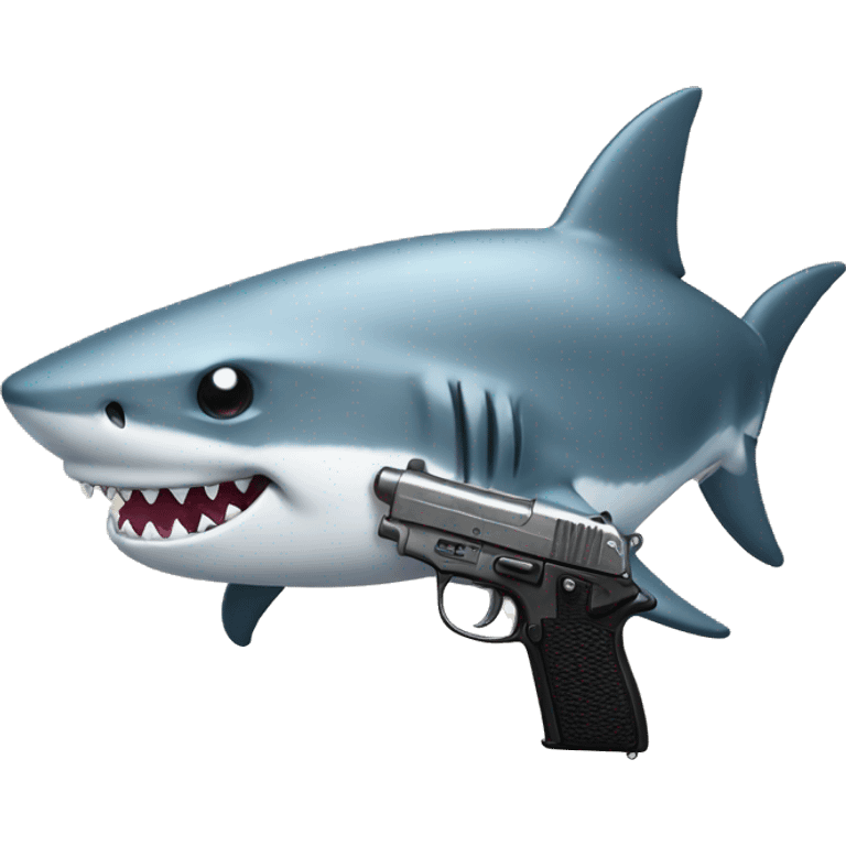 Shark with gun emoji