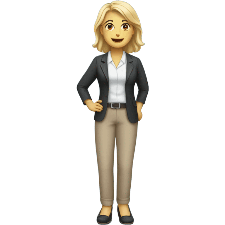 Teacher with opened toed shoes  emoji