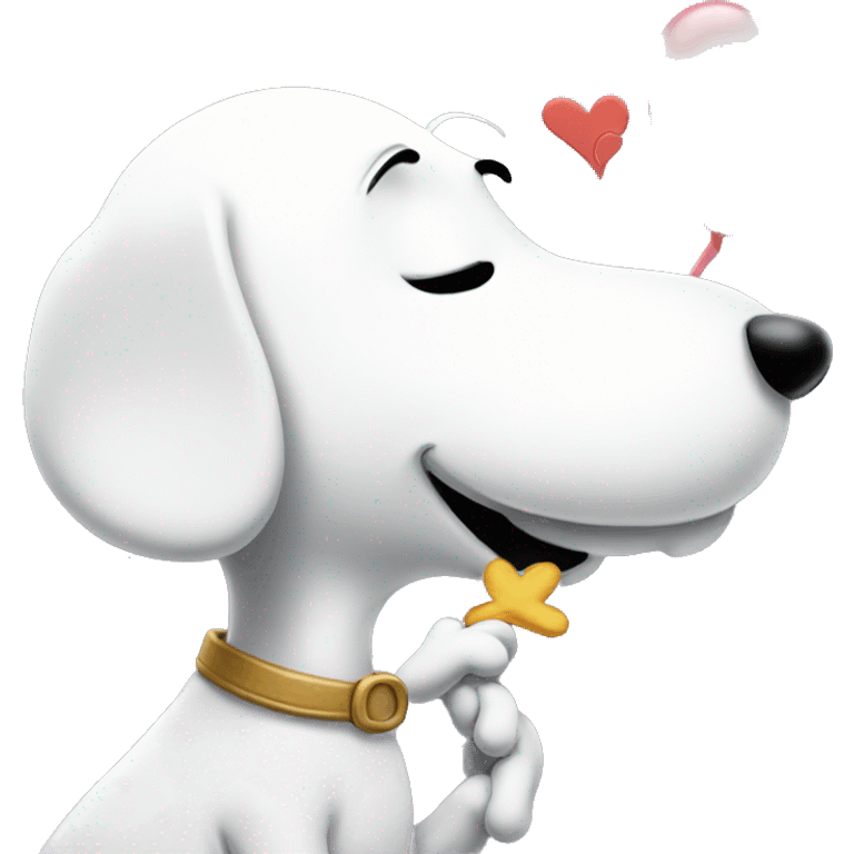 snoopy kissing snoopy emoji