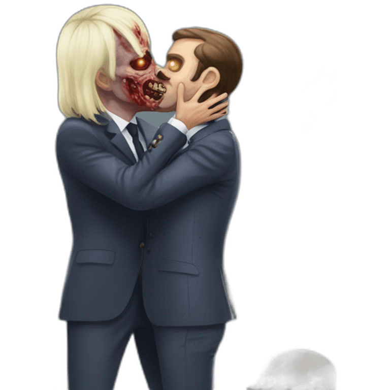 zombie macron kissing zombie david de rotschild emoji