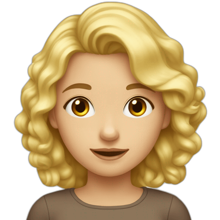 fille blonde fille brune bouclés  emoji