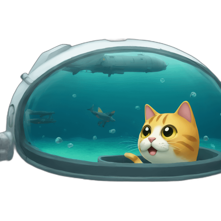 cat in a submarine emoji