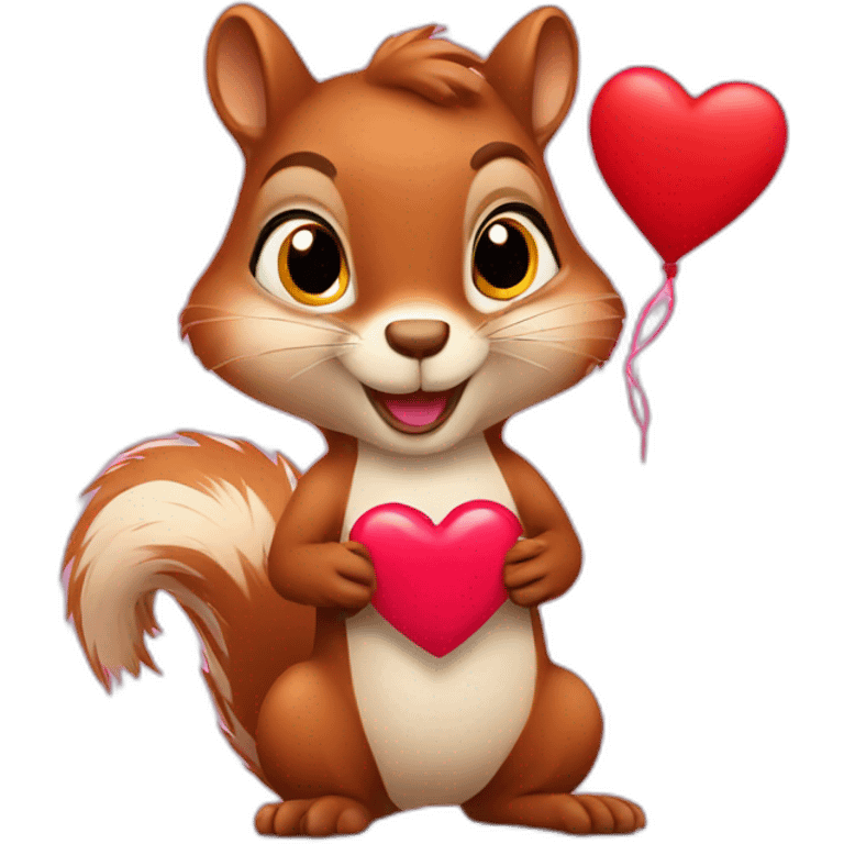 Valentine day squirrel emoji