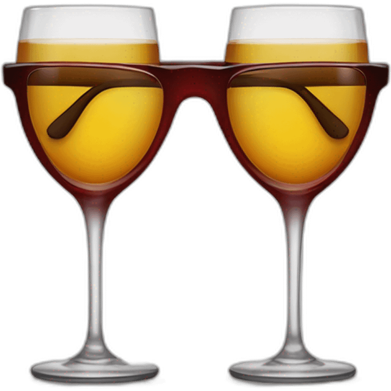 Des lunettes avec un verre ron et un verre carré emoji