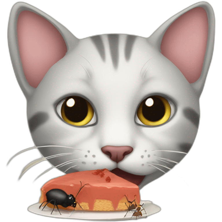 cat eat ant emoji