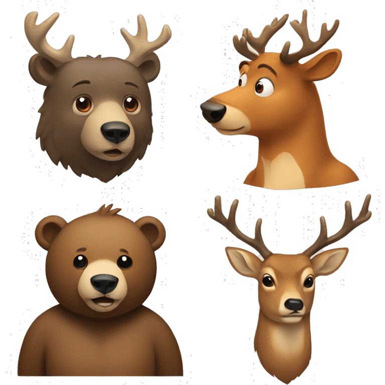 bear and deer emoji