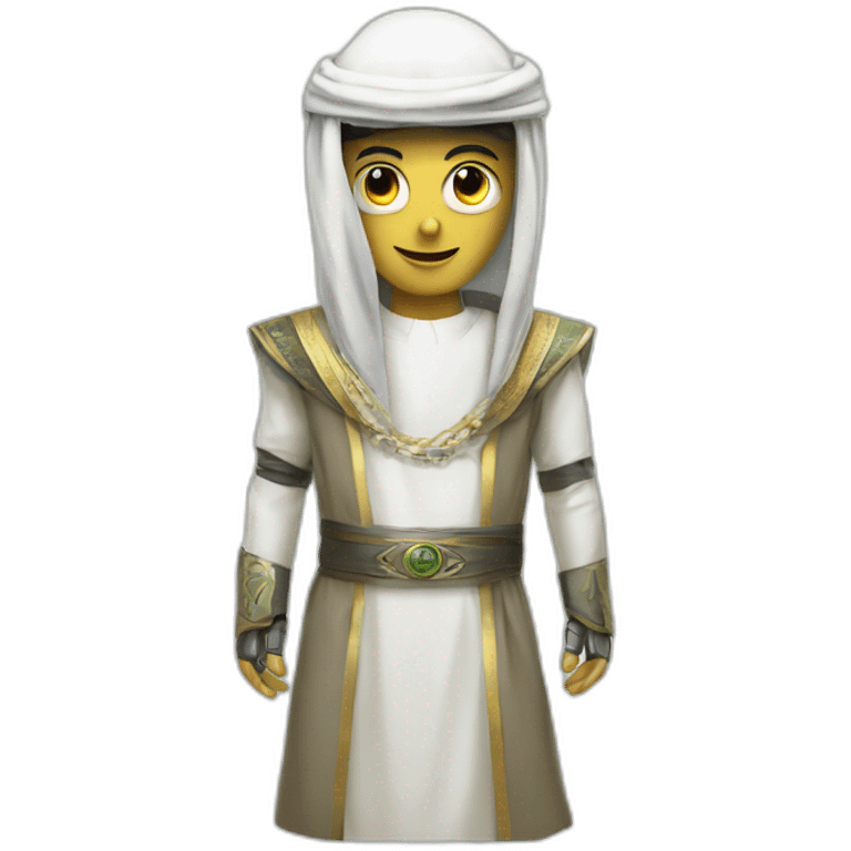 saudi robot in traditional saudi male clothed emoji