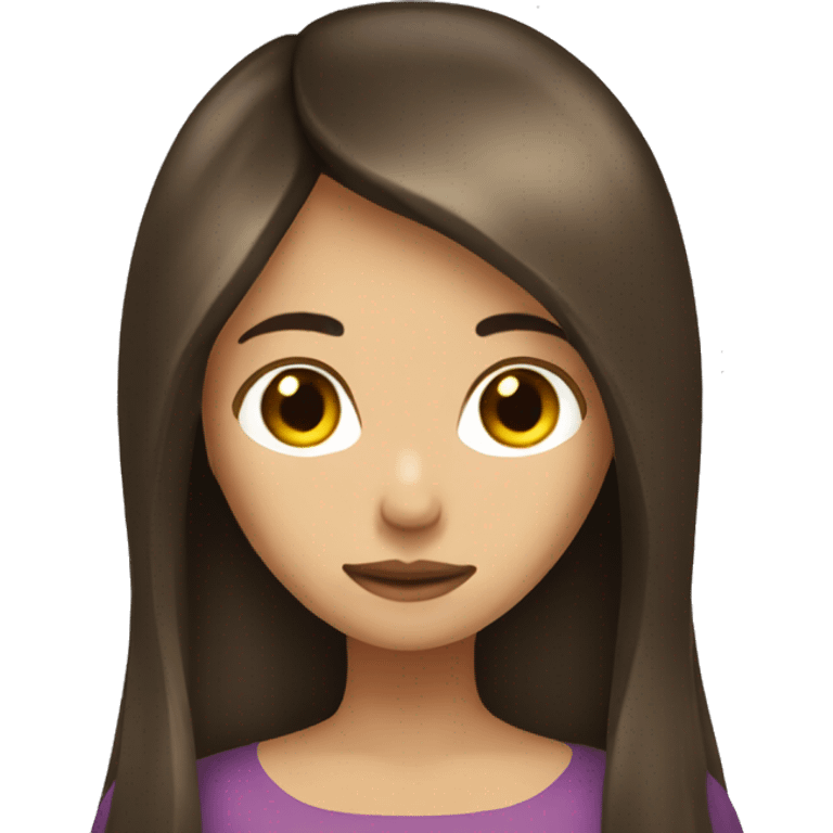 a long hair brunette girl muting emoji