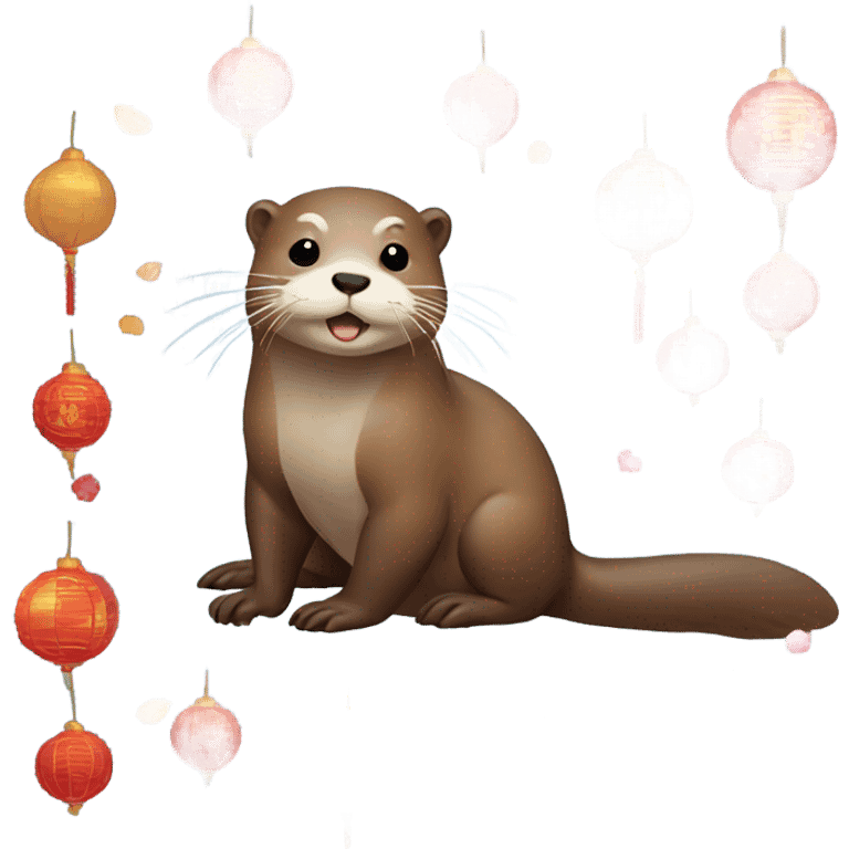 Otter on Korean lunar new year emoji