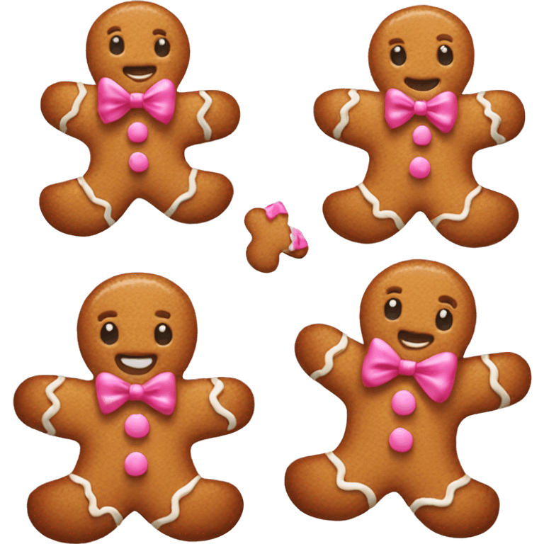 gingerbread man with a cute pink bow emoji