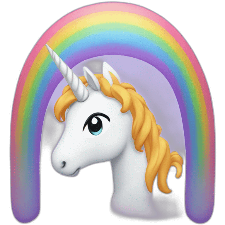 Licorne qui fais caca un arc en ciel emoji