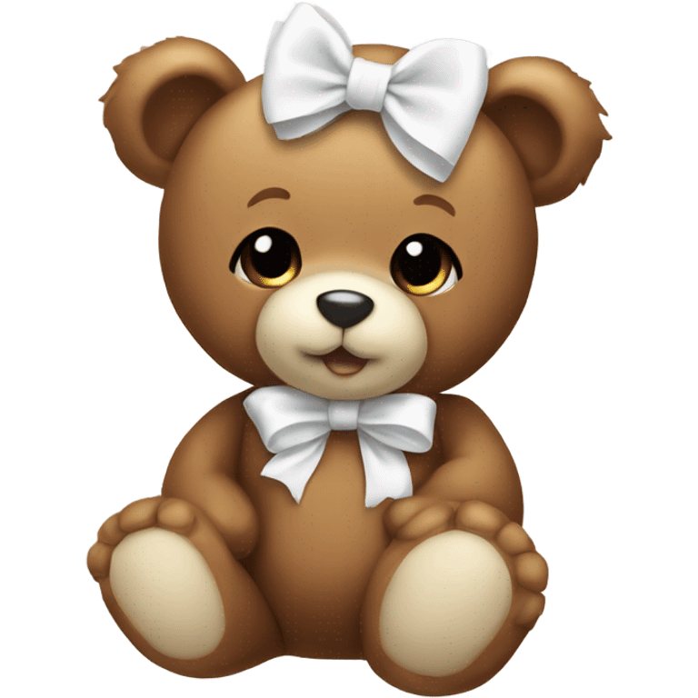 Baby Teddy Bear with white bow emoji