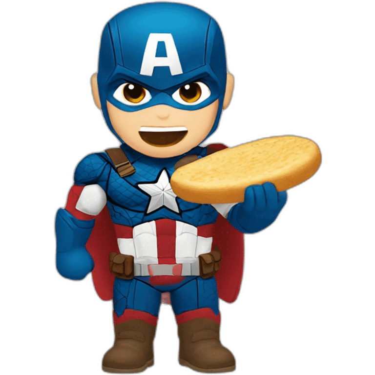 Captain America eating arepa emoji