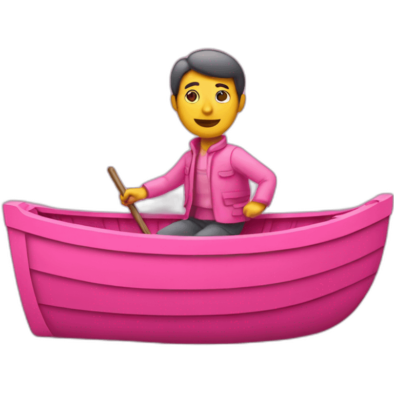 pink man in a pink boat emoji