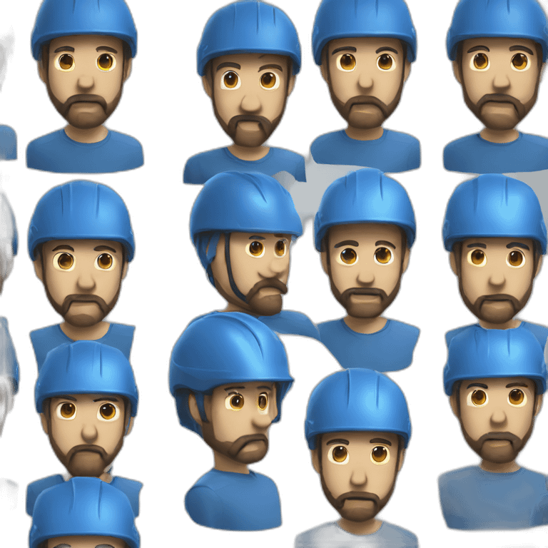 beard face in blue helmet emoji