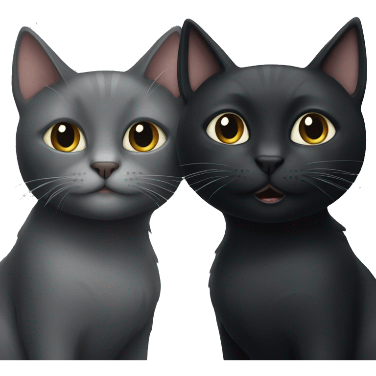 black cat and grey cat emoji