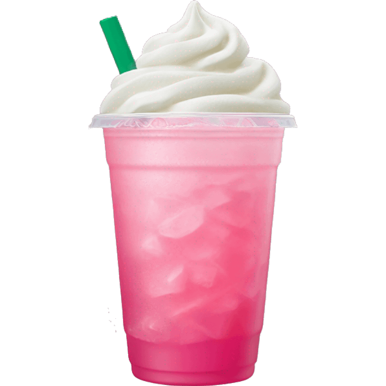 starbucks refresher drink that is pink and has ice in it emoji