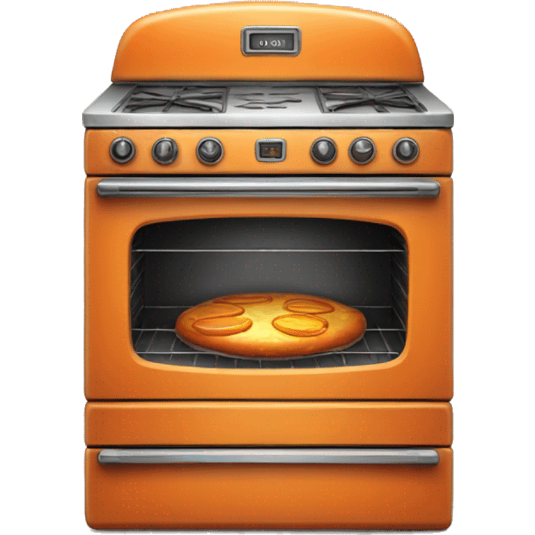 Realistic orange vintage oven emoji