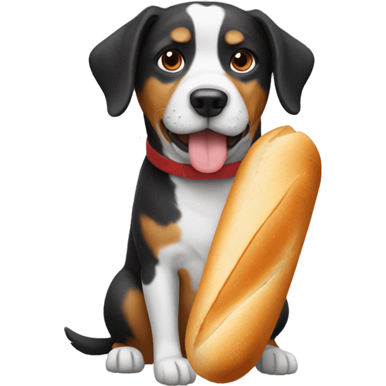 Dog with baguette emoji