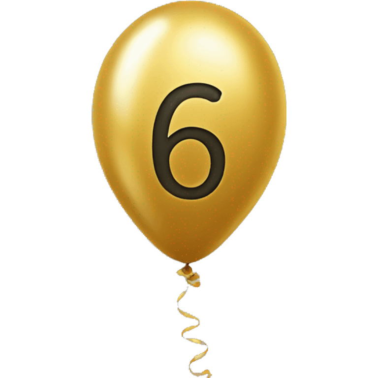 Golden balloon number 6 emoji