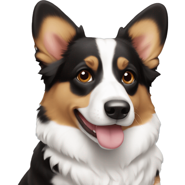 Corgi Australian Sheppard black, white and brown emoji