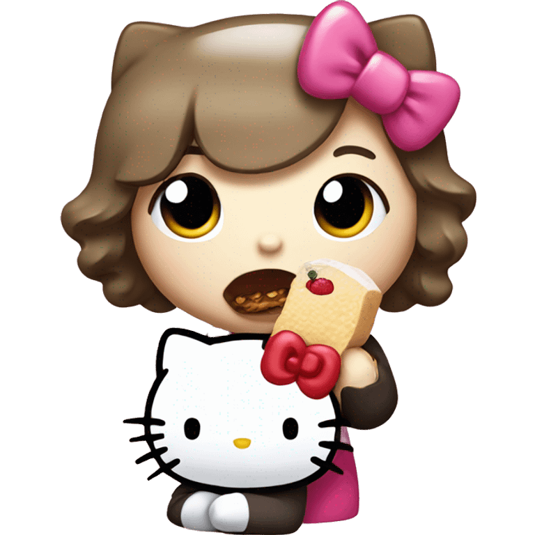 Hello kitty eating  emoji