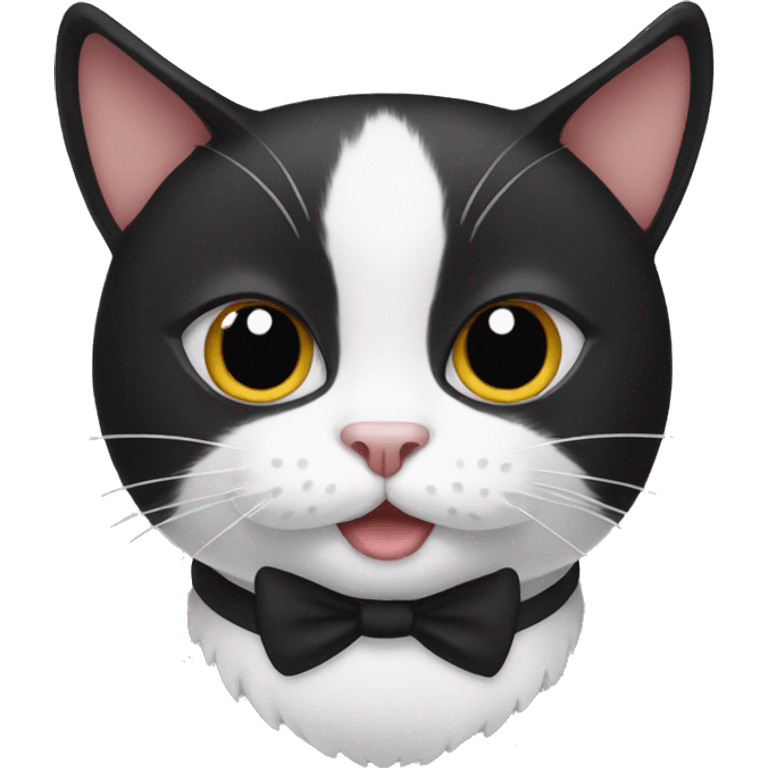 Tuxedo cat with mustache emoji