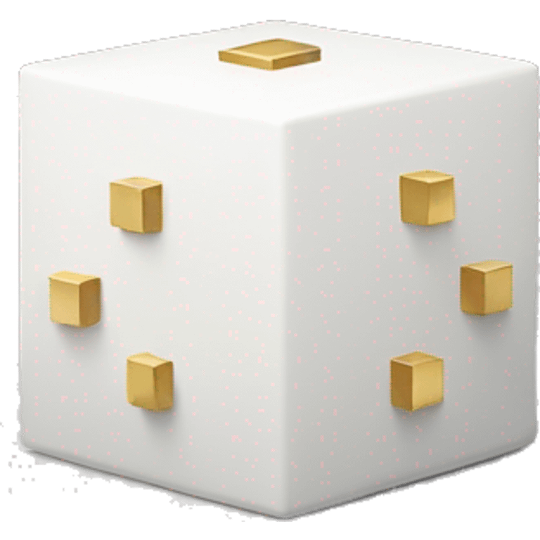 White cube with a little gold square in a corner emoji