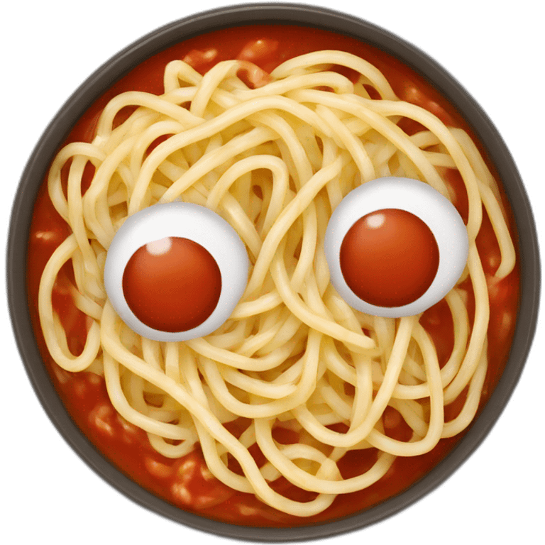 tomato sauce spaghetti in a flat dish emoji