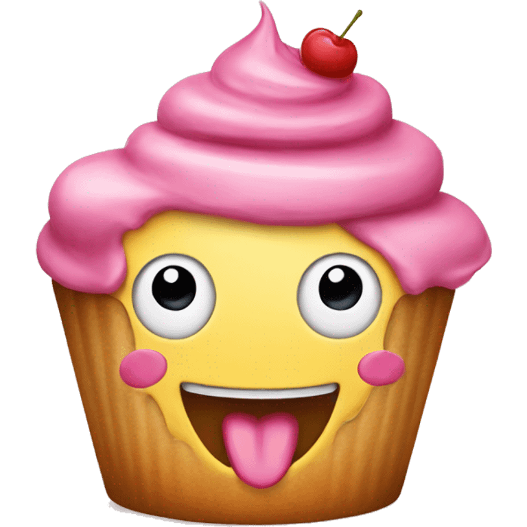 Smiley cupcake ( one just one ) emoji