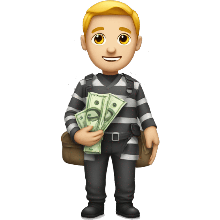 Prisoner with money bag emoji