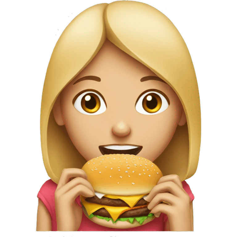 girl eating a burger emoji