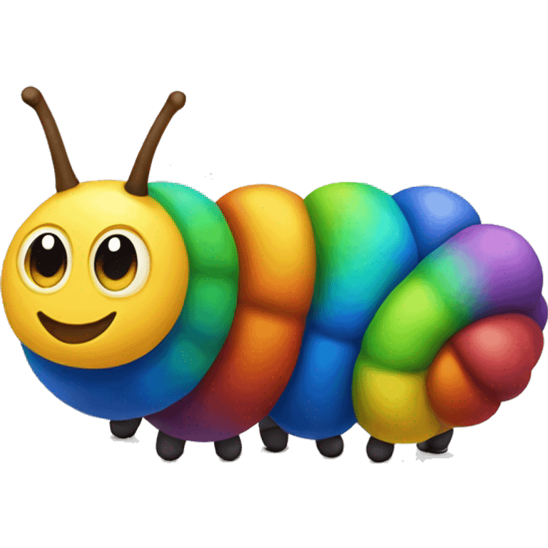 Rainbow caterpillar emoji