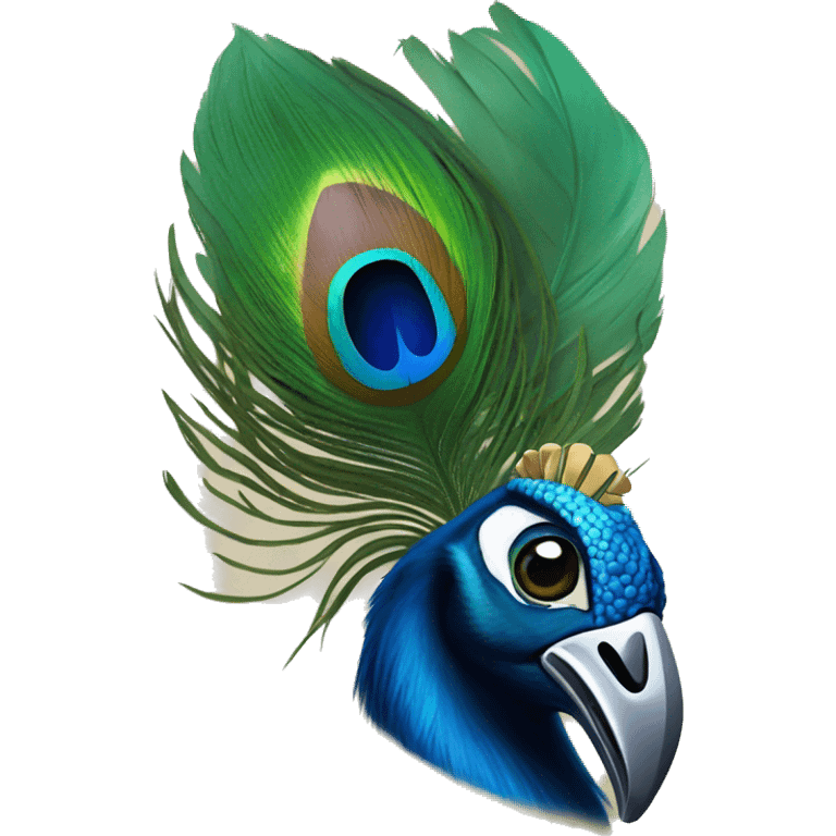 Peacock feather and lord Krishna emoji