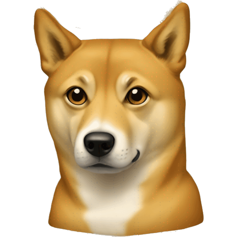 Doge with bitcoin logos for eyes emoji