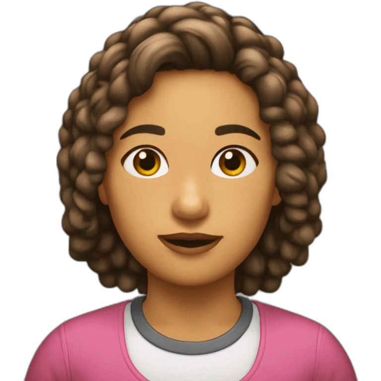 Chica castaña de pelo corto emoji