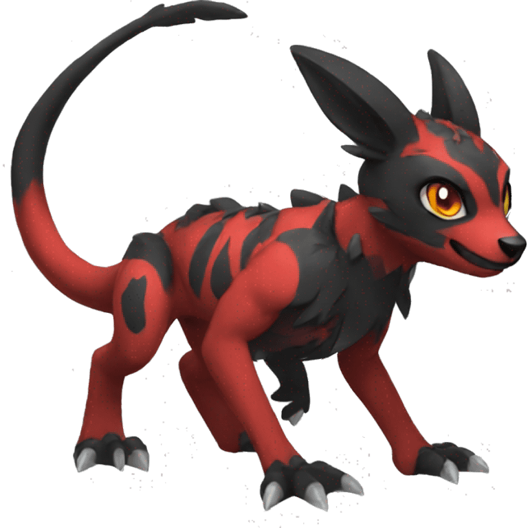 cool black red animal hybrid Fakemon full body emoji